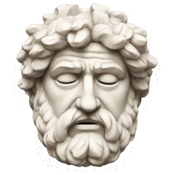 Ancient Greek King Odysseus Statue Face Only, Crying, Off-white emoji