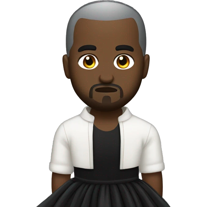 Kanye west wearing a black tutu emoji