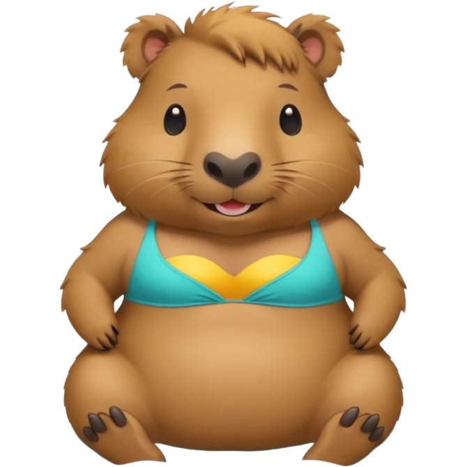 Capy bara in a bathing suit emoji