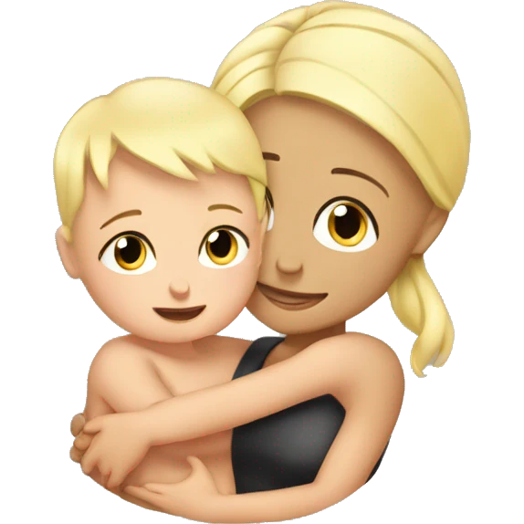 baby boy hug mommy blonde emoji