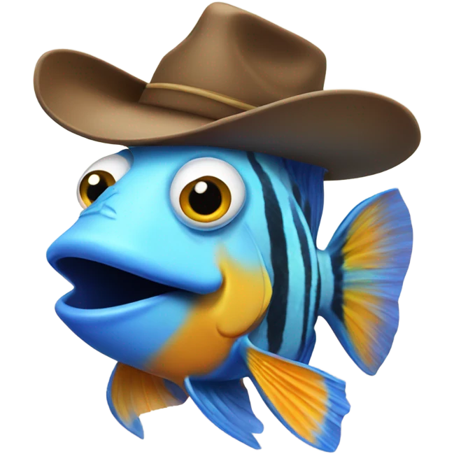 Tropical fish in cowboy hat emoji