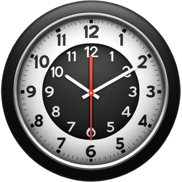 black clock emoji