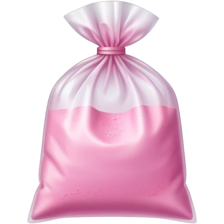 Clear Plastic bag with pink powder emoji