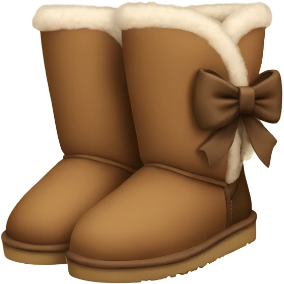 Cute brown uggs with bow emoji