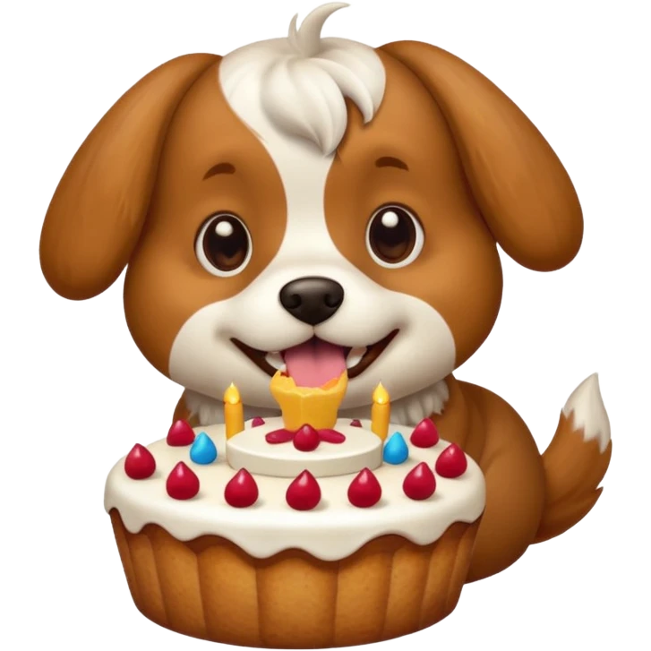 Dog eating cake  emoji