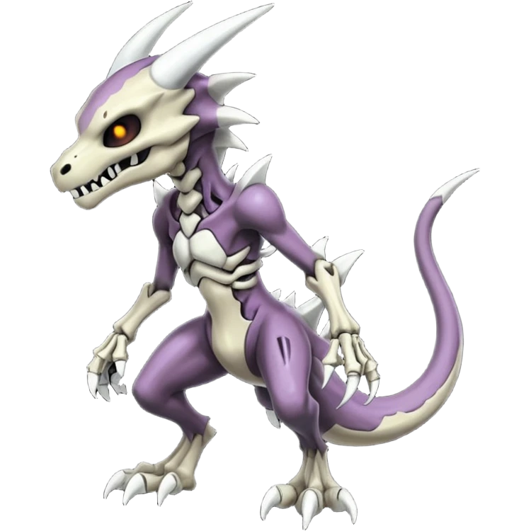 Shiny Badass Edgy Dark Evil Spectral Dusky Spooky Skeletal Cool Hot Stylish Handsome Duskull-Marowak-Darkrai-Genesect-Fakémon-fusion (full body) emoji