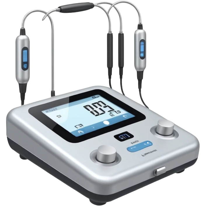 equipo de electroterapia con dos electrodos emoji