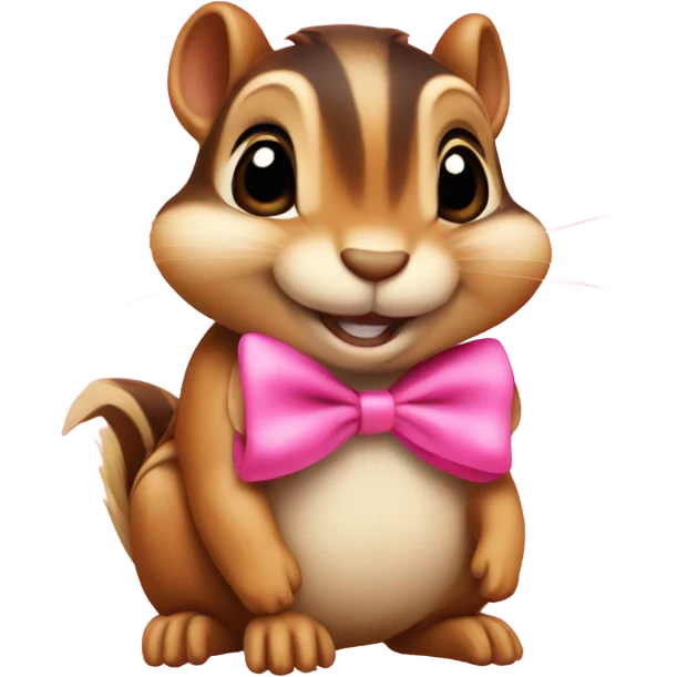 Chipmunk with pink bow emoji