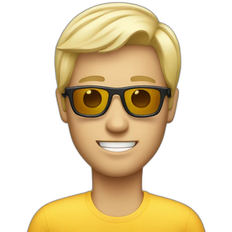 blond men with racing sunglasses emoji