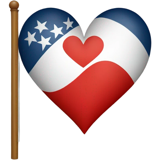 A flag with a red heart that replace the mat emoji