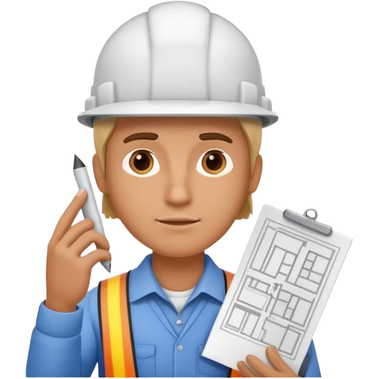 thinking architect that holds architecture plan emoji