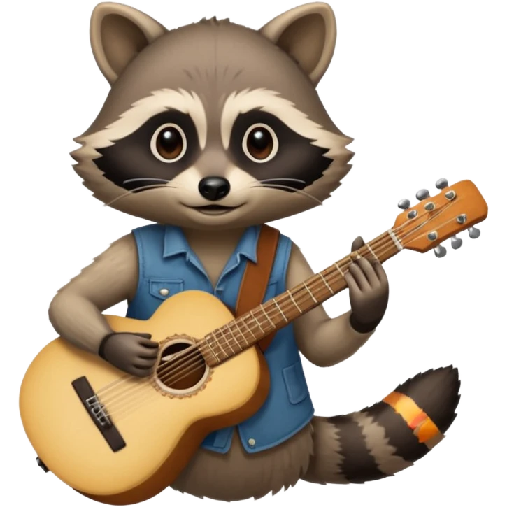 crazy Raccon with guitar emoji