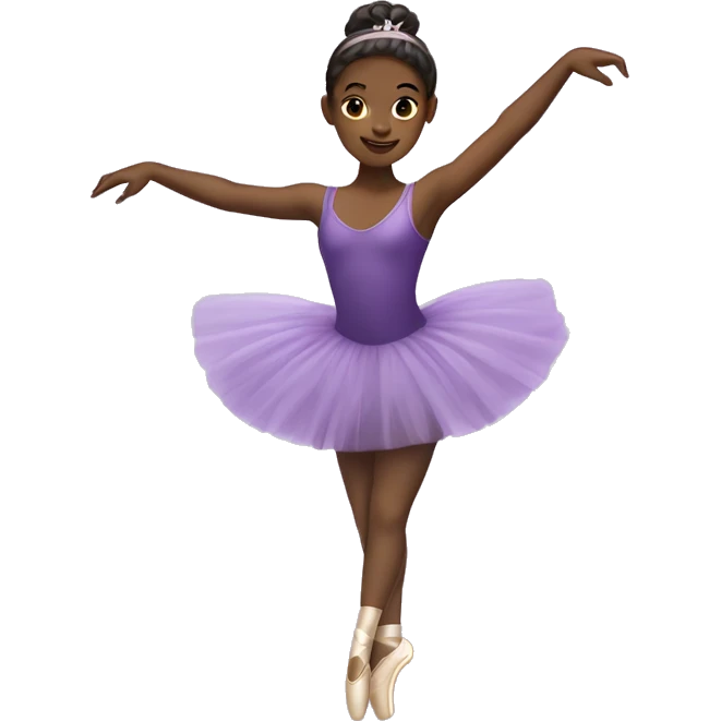 Black girl ballerina in purple tutu emoji