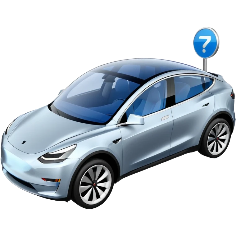 A Tesla Model Y parallel parking with a blue trajectory showing the planned path emoji