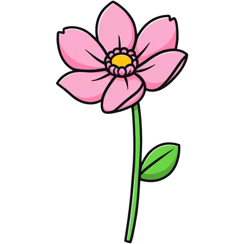 unrealistic pink flower emoji