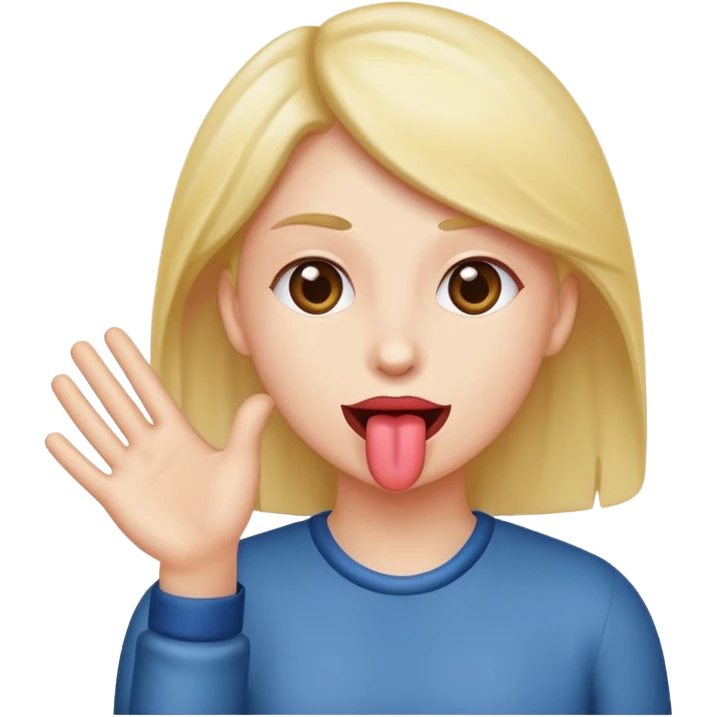 Tongue out with hands to the side  emoji