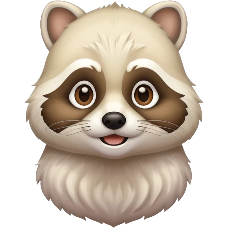 white racoon holding a human mustache emoji