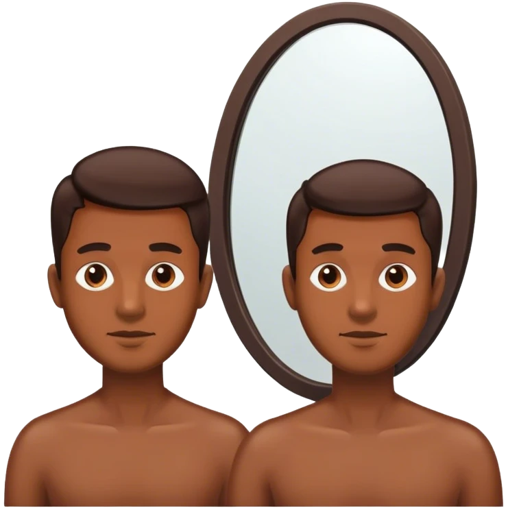 male portrait in mirror reflection emoji