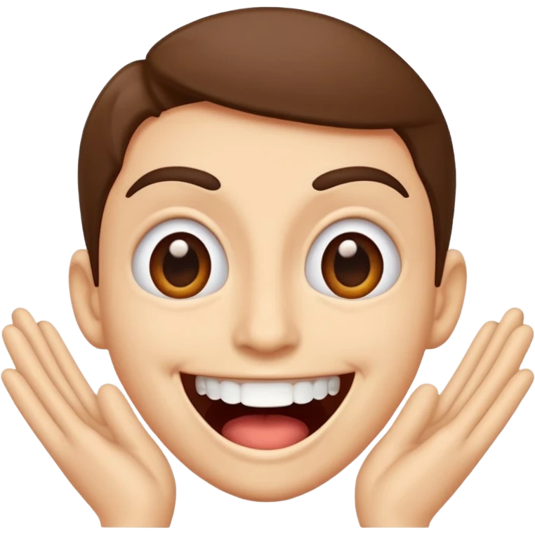 I want an overly excited face that says “I am so excited, I cannot contain. With eyes tightly squeezed closed together and a big grin emoji. With no  eyes  emoji