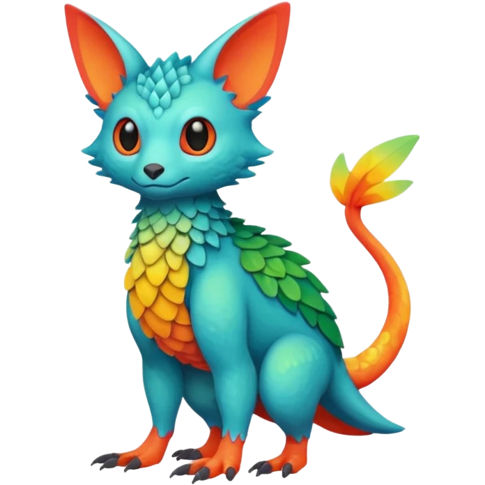 modern colorful Fakémon-Trico-creature (full body) emoji