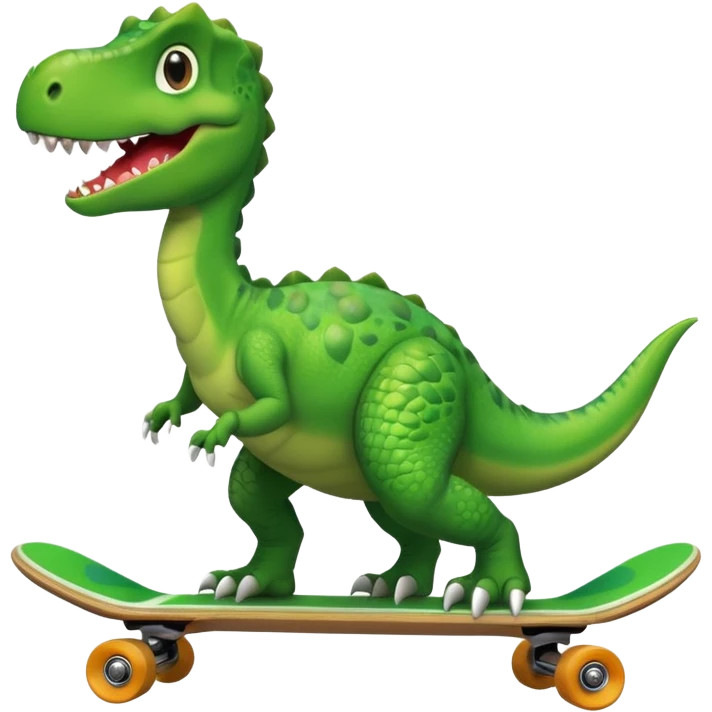 Dinosaur on a skateboard emoji
