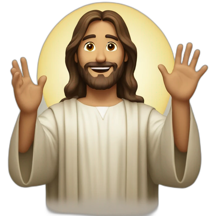 jesucrist waving emoji