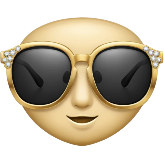 black glasses with + diamond and golden emoji