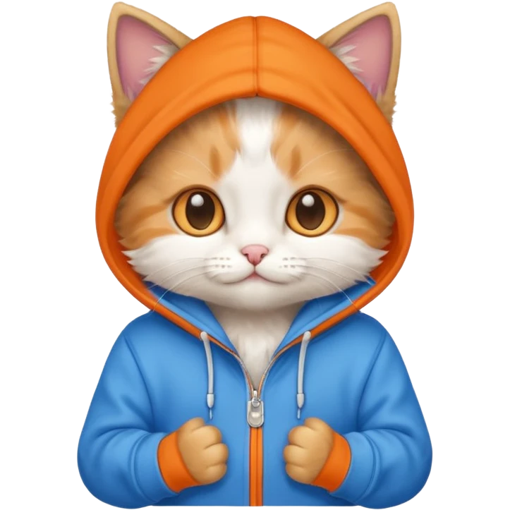 Kitten wearing hoodie emoji