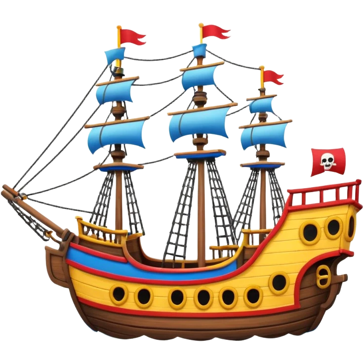 simple cheerful pirate ship amusement park ride emoji