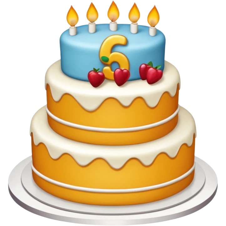 cake with number six on it  emoji