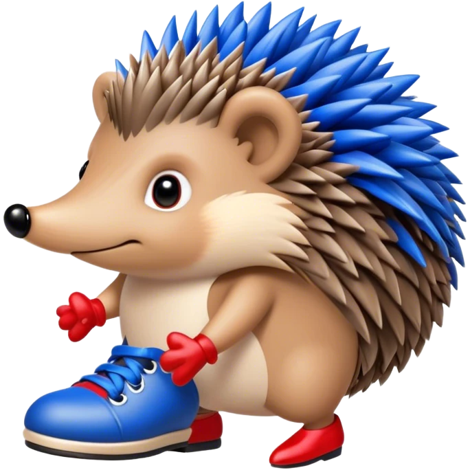 hedgehog with blue quills and red shoes emoji