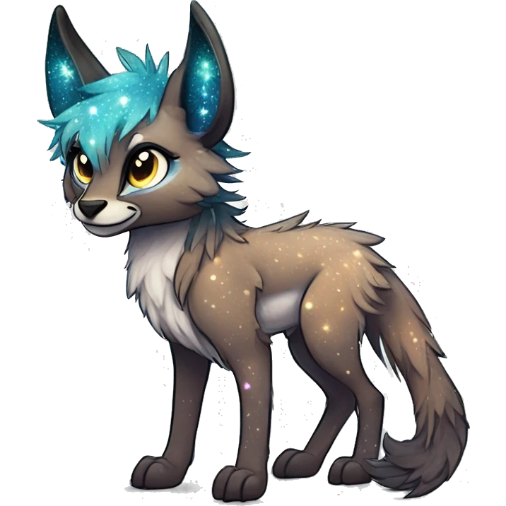 Cool cute Kawaii edgy fantasy animal sparkle fursona Fionbri creature by griffsnuff & LiLaiRa & Falvie full body emoji