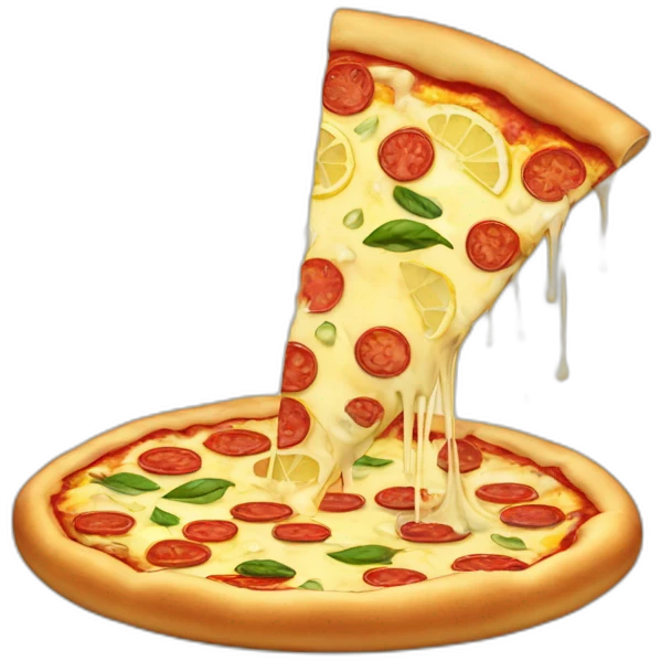 Pizza millshake with lemons emoji