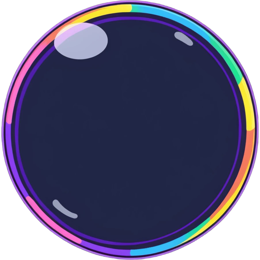 Iridescent soap bubble floating in the air with rainbow colors emoji
