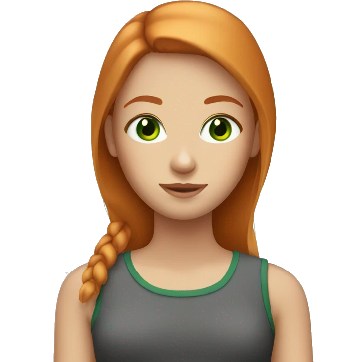 Girl with straight ginger hair and green eyes emoji