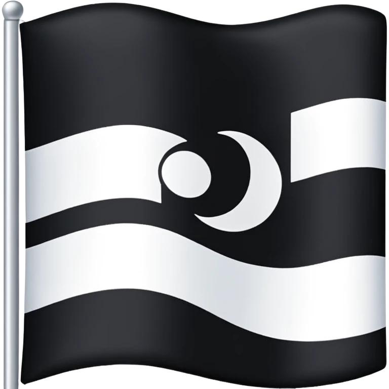 White flag with a black flag inside with a another white flag inside emoji