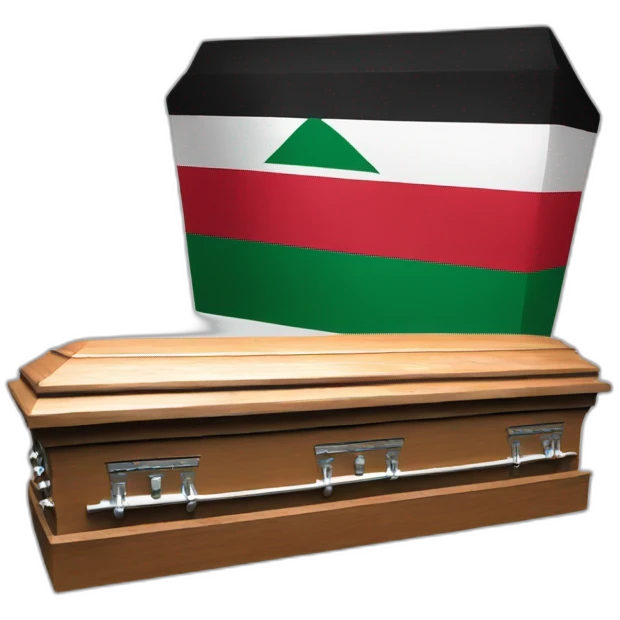 Palestine flag on coffin emoji