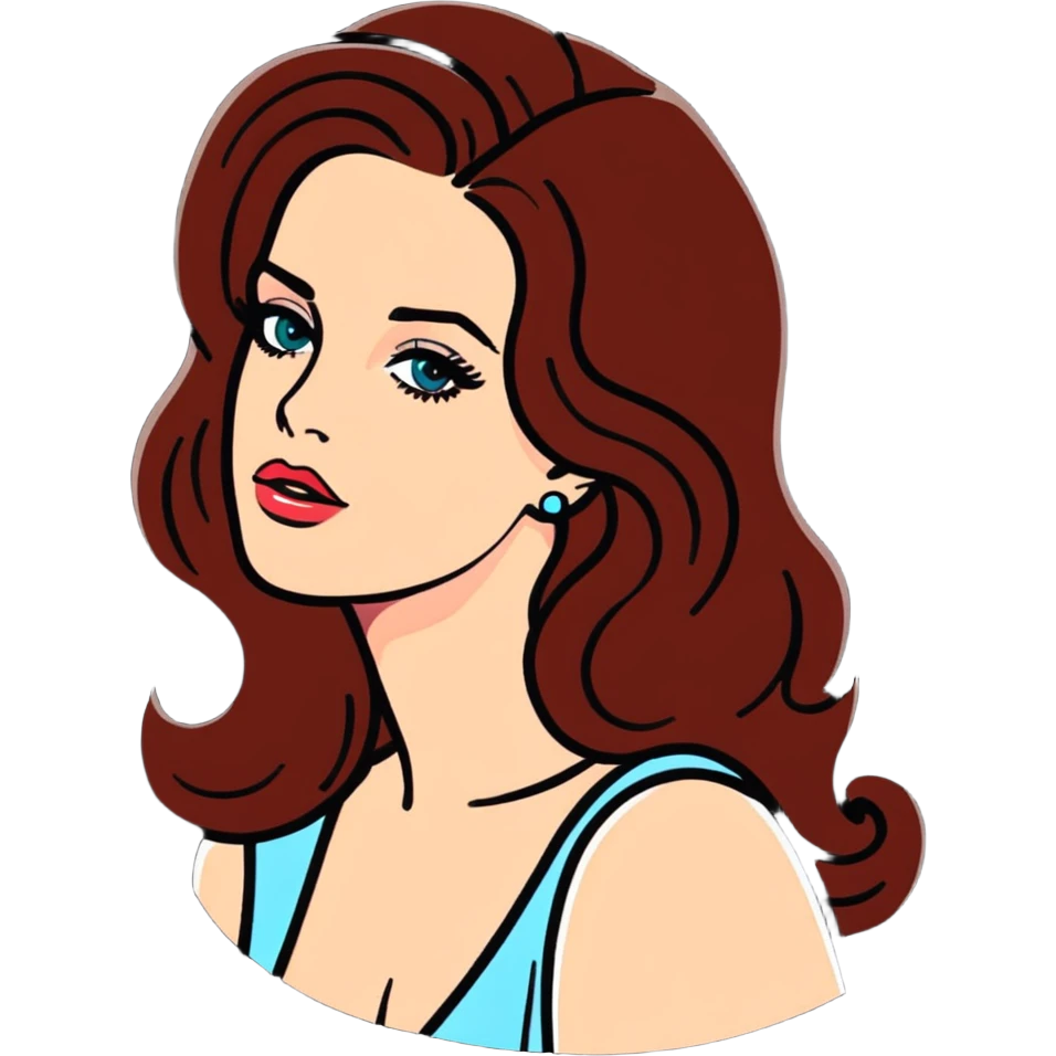 Lana Del Rey with retro Hollywood glamour emoji