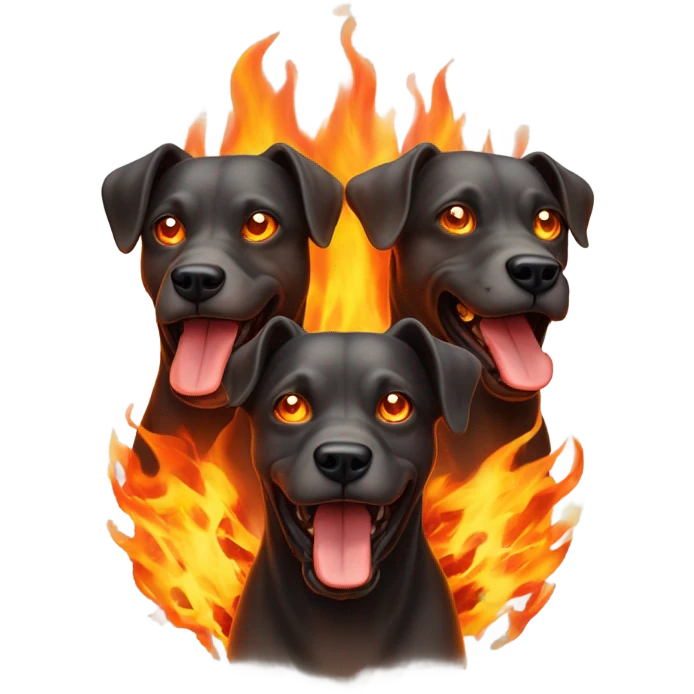 3-headed-dog made of fire emoji