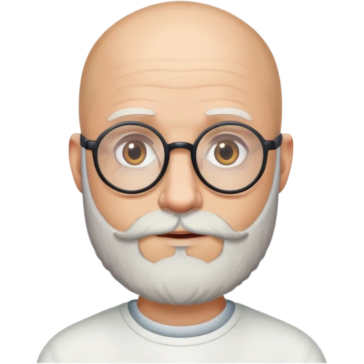 Jewish Bald bearded man in round glasses  emoji