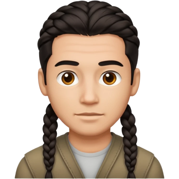 dark haired and braided man emoji