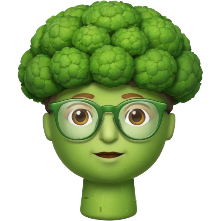 brocoli with glasses and hat emoji