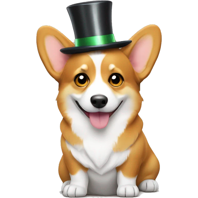 Corgi in new year hat emoji