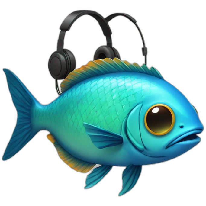 fish with headphones and sunglasses emoji