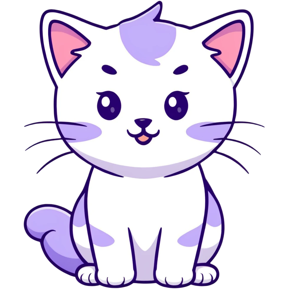 light purple lavender cat kitten emoji