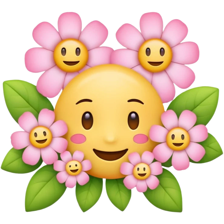 pink Goodnotes emoji with flowers emoji