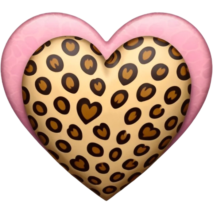 leopard print heart emoji