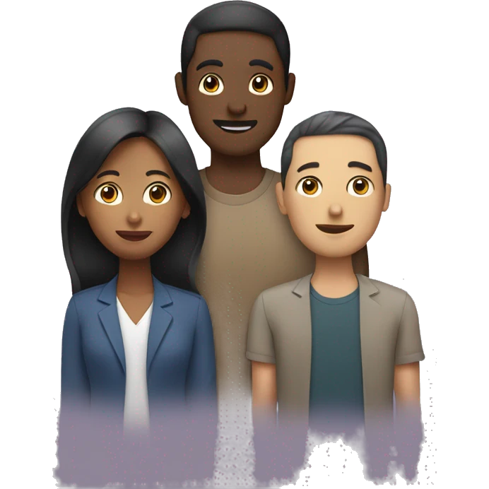 three people talking different ethnicities emoji