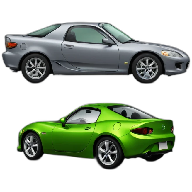 mazda sport 2 verde y Honda CV-R,gris emoji