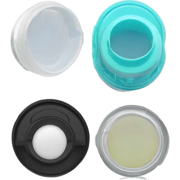 dual compartment screw-top prescription contact lens case emoji